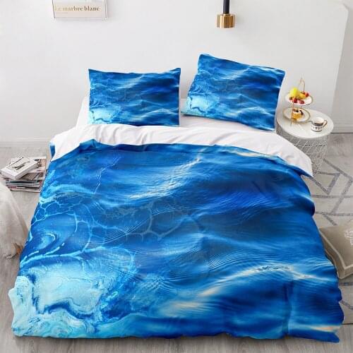 Bedding Sets 3D Printing Custom Quilt Duvet Cover Set Landscape Sea Surface Beach Home Full Size Quilt Pillowcase 3Pcs