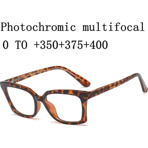 Progressive Multifocal Glasses Sunglasses Photochromic Reading Glasses Women Sexy Eopard Female Double Focus Presbyopia FML