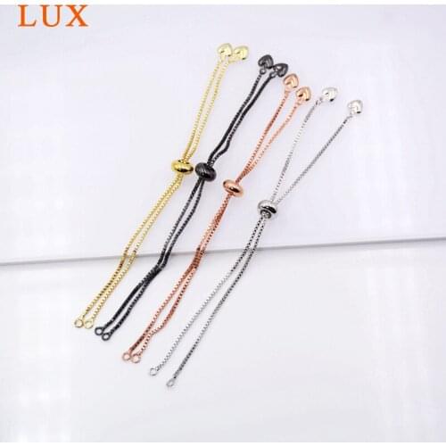 10PCS Adjustable Box Chain Slider Bracelet Finding Connector Chains Lead Free Gold Silver Plated DIY Making Jewelry