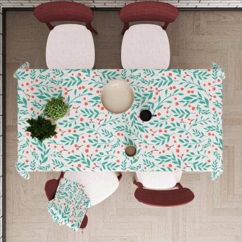 Farmhouse Rustic Table linens with leaves Plants table cloth Kitchen and dining room decor