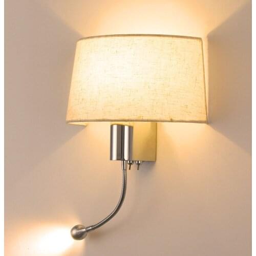 Modern LED Wall Lamp with Switch E27 Bulb Bedroom Sconces Indoor Vanity Bathroom Industrial Decoration Home Wall Mounted Light