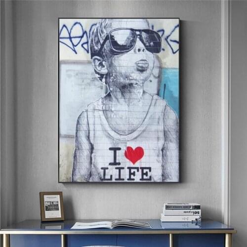Modern Love Life Boy Street Art Posters And Prints Abstract Graffiti Art Canvas Paintings On the Wall Art Pictures Home Decor