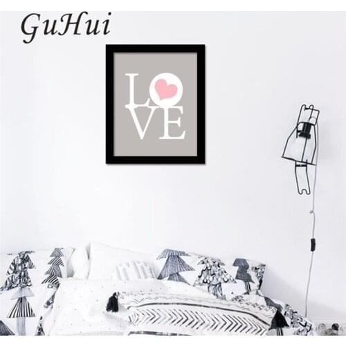 Modern Minimalist Letter Heart Canvas Painting Wall Pictures For Living Room Decoration Art Poster