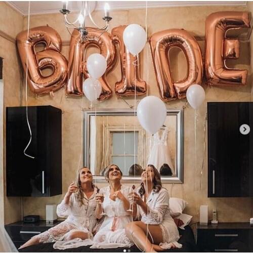 Bride To Be Balloon Rose Gold Party Decoration Crown Miss To Mrs Balloon Team Bride To Be Hen Bachelor Party Decoration Supplies