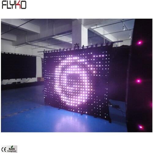 Flyko semi-outdoor usage led video screen P80mm 2x2.5m led video curtain flexible LED video wall