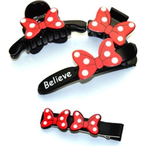 Hair Claw Clip Clamp For Women Girl Acrylic Bow Knot Dot Red Korean Handmade Fashion Head Accessories Mujer Wholesale
