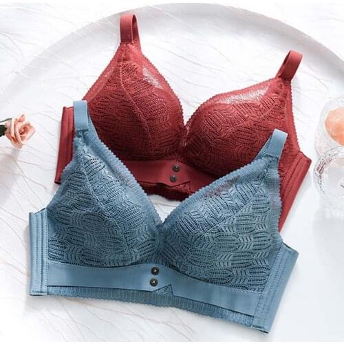 Wasteheart Sexy Women Fashion Blue Lace Padded Bras Push Up Wireless Bras Bralette Cup A B Underwear Female Bras Lingerie