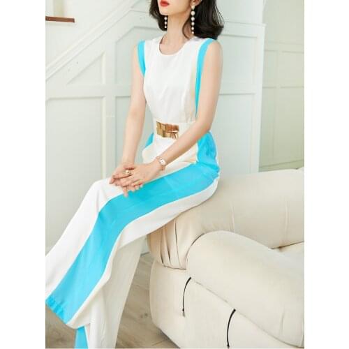 New summer office lady Fashion casual loose plus size brand female women girls sleeveless jumpsuits clothing