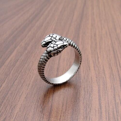 Free Shipping Vintage Double Snake Head Rings For Women Creative Retro Opening Adjustable Spinner Ring Female Jewelry Gift