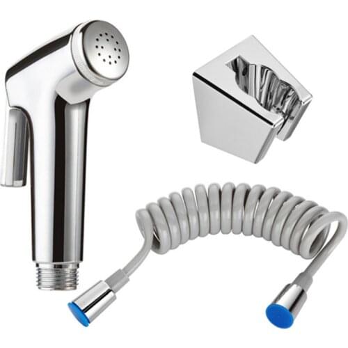 1Set ABS Chrome Handheld Toilet Bidet Sprayer Bathroom Shower Head Adapter Water Spray Hose Kit