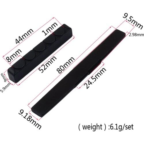 1 Set Ebony Slotted Saddle Nut Black for Classical Guitar Replacement Parts