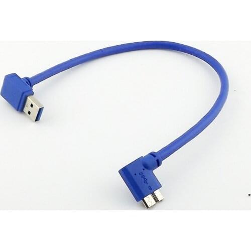 10pcs USB 3.0 A Male Down Angled to Micro B Plug 10 Pin Right Angle Adapter Cable 1FT 30cm for printer