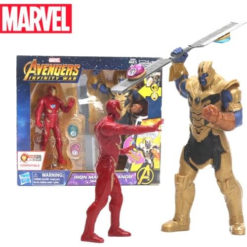 13-19cm Hasbro Marvel Toy Electronic Avengers Infinity War Iron Man vs. Thanos Battle Set Marvel Figure Collection Model Toys