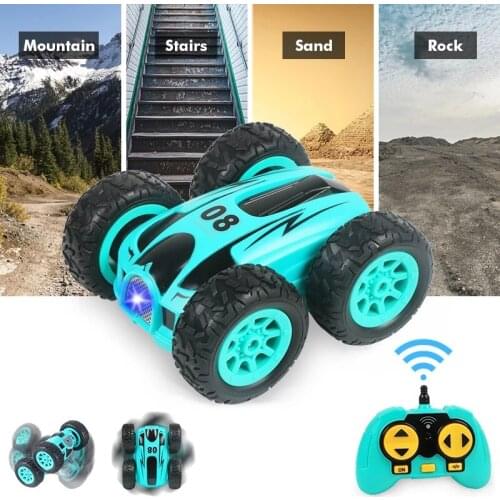 3.7 inch RC Car 2.4G 4CH Drift Stunt Double-sided Bounce Stunt Cars Rock Crawler Roll Car 360 Degree Flip Kids Robot RC Car Toys