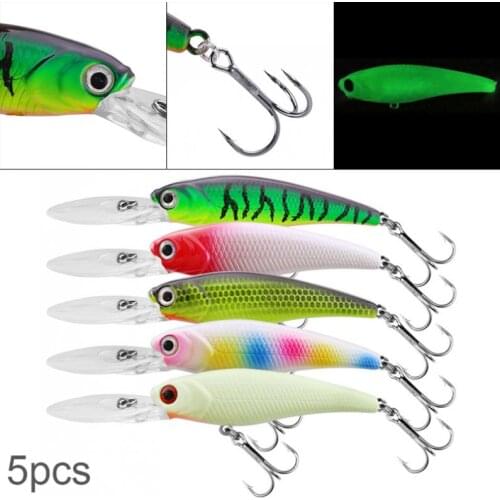 5pcs 6.5g 9cm Minnow Fishing Lure Kit Floating Lure Pesca Jig Fishing Hook Built in Steel Ball