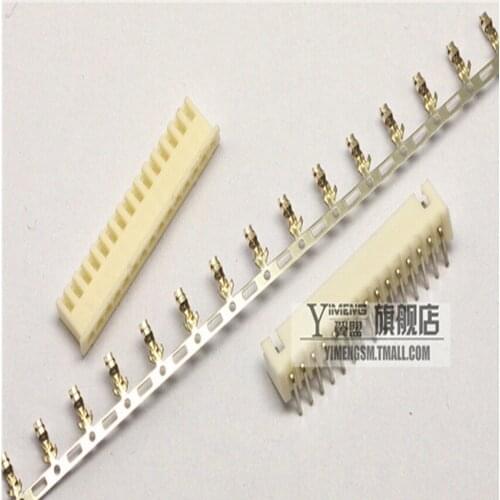 50Set/Lot XH2.54 2.54mm 15Pin 15P 90degree Curved Male Pin Header + Terminal + Female Housing Connector