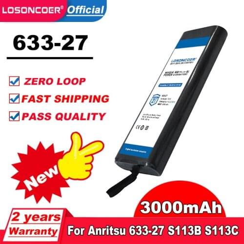 3000mAh 633-27 Battery For Anritsu S113B S113C S114B S114C S331C S331D S332B S332D S332A S332C S325D S412D S251B S251C S312D
