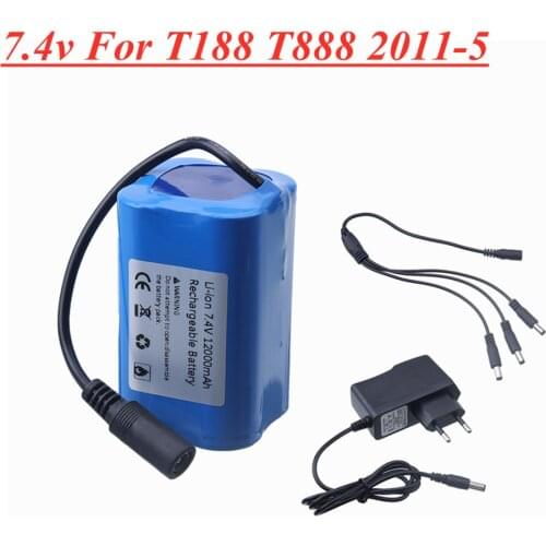 7.4V 12000mAh Battery Charge set For T188 T888 2011-5 V007 C18 H18 Remote Control RC Fishing Bait Boat Parts vs 7.4v 5200mah