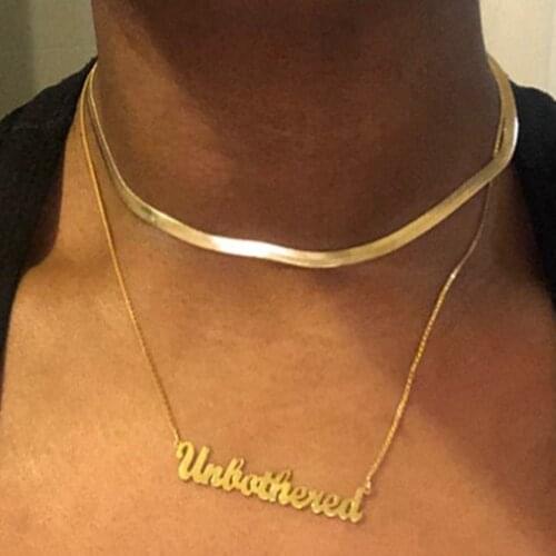 AurolaCo Snake Chain Customized Name Necklace Personalized Name Necklace wit Box Chain Stainless Steel For Women Jewelry Gift