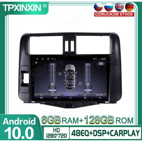 128G PX6 Android 10.0 For Toyota Prado 2010-2013 Car Multimedia Player GPS Navigation Headunit Radio Audio Stereo Tape Recorder