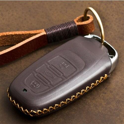 For Audi A3 A4 A5 A6 A7 A8 Real Leather Retro Style Remote Key Shell Cover Case