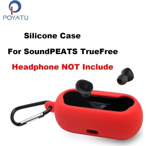 POYATU Case For SoundPEATS TrueFree Silicone Case Waterproof Sports Earphone Protective Cover Shell For QCY T1 Headset Box