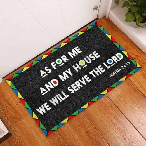 As For Me And My House Doormat doormat Non Slip Door Floor Mats Decor Porch Doormat