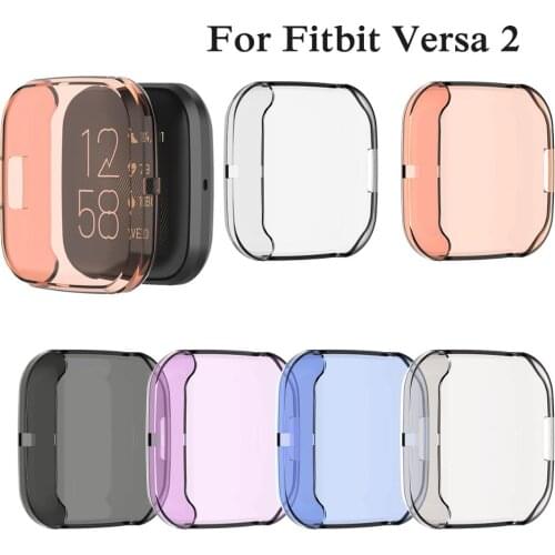 For Fitbit Versa2 Fashion Bands Ultrathin Case Cover Clear Protective Shell smart Watch wristband bracelet Soft Screen Protector