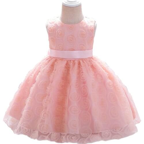 Baby Girl Dress Lace Tulle Baptism Dresses for Girls 1st Year Infant Birthday flower Appliqued Party Wedding Baby Clothing