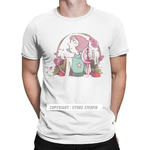 Men Cool Tee Shirt Strawberry Field Steven Universe Tshirts Gems Crystal Su Emmy Rebeca Pearl Christmas Tees Printed T-Shirts