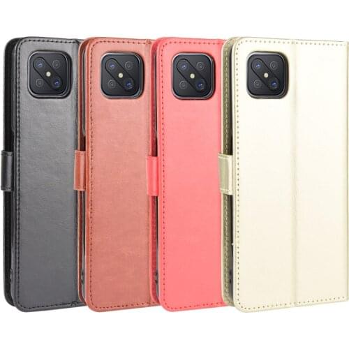 For Oppo A92s Case OPPO A92S Retro Wallet Flip Style Glossy Skin PU Leather Protective Cover For Oppo A92s PDKM00 Phone Cases