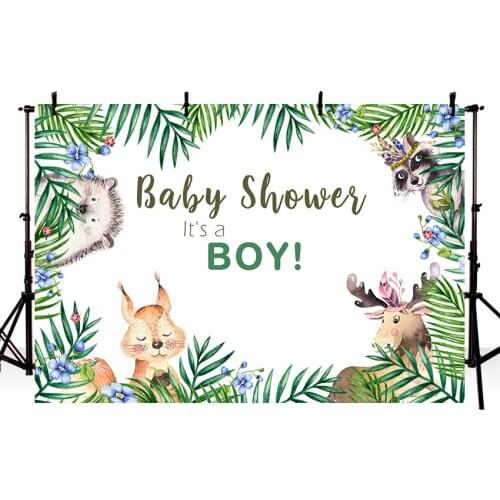 Background for Photo Studio Jungle Forest Animals Boy Birthday Party Cartoon Colorful Scale for Children Backdrop Photocall Prop