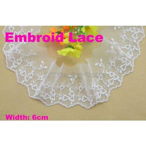 6cm width Cotton embroid lace sewing ribbon guipure trim or fabric warp knitting DIY Garment Accessories free shipping#3353