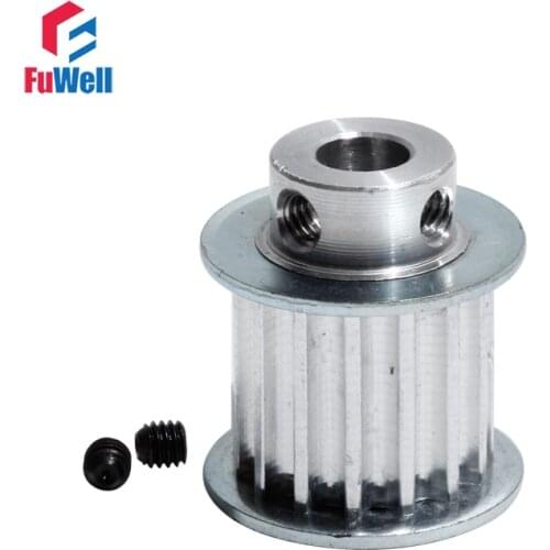 HTD5M 15T Timing Pulley 15Teeth Transmission Pulley 21mm Belt Width 5/6/6.35/8/10/12mm Bore Aluminum Alloy Toothed Belt Pulley