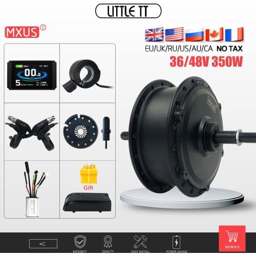 350W MXUS brand ebike kit 36/48V Rear Rotate Hub Motor Wheel with LED LCD display optional For Electric bike conversion kit