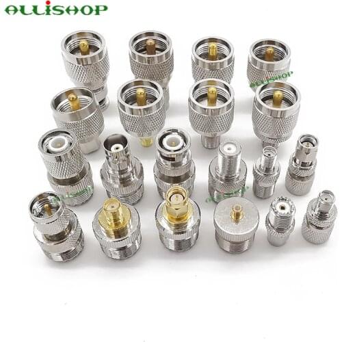 20 Type Set UHF PL259 SO239 Mini UHF Adapter Kits UHF to SMA/BNC/MCX/FME/F/TNC/Mini UHF RF Coaxial Adapter Male Female Connector