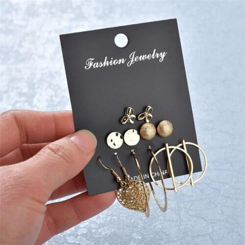 Korean Geometric Square Leaves Imitation Pearl Ball Stud Earrings For Women Crystal Earrings Jewelry