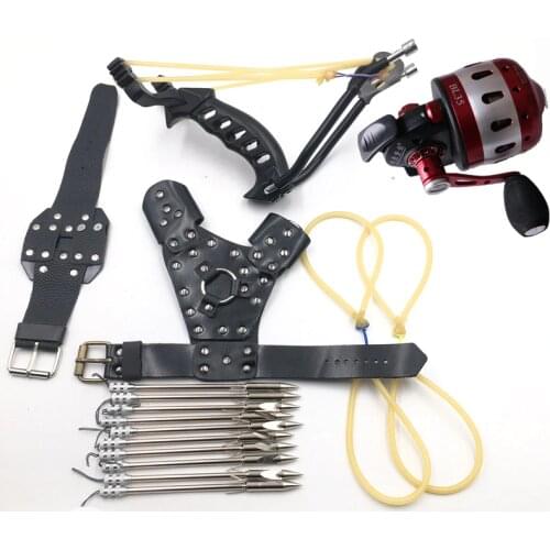 Fish Hunting Slingshot Set Equipped With High-Quality BL35 Fishing Reel Outdoor Sports Big Power Slingshot