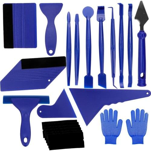 21PCS Car Vinyl Film Wrapping Tools Car Sticker Film Scraper Kit Auto Felt Squeegee Scraper Set Knife Decal Plaste Accessories