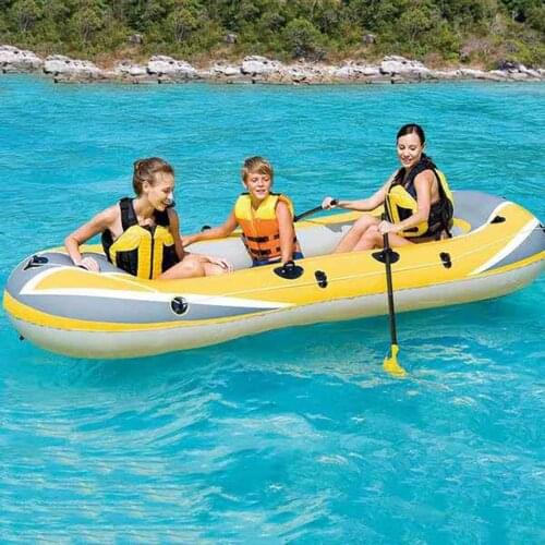 Inflatable Boat For 3 Person Thickened PVC Fishing Boat Kayak For Fishing Outdoor Rafting Travel Parent-child Activities
