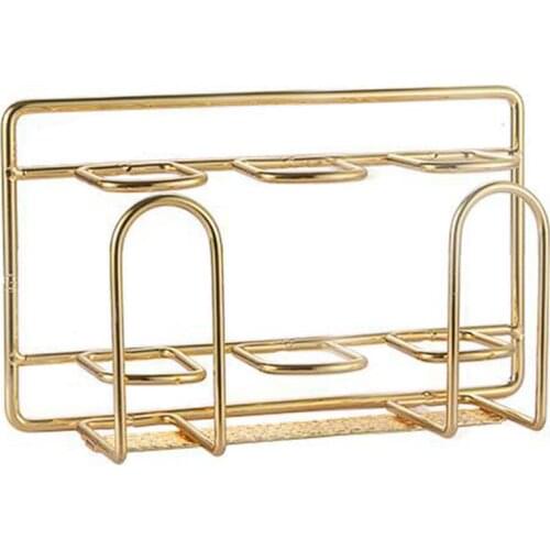 Stainless Steel Wall Mount Bathroom Shelf Organizer Fast Drainage With Hooks Punch-free Wall-mounted Toothbrush Holder