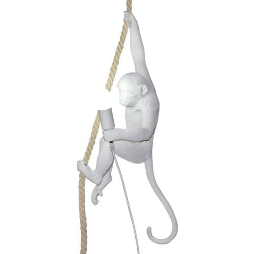 Novelty Monkey E27 Led Pendant Lighting Simple Resin Hemp Rope Foyer Led pendant lamp Loft Led Hanging Lights kids light