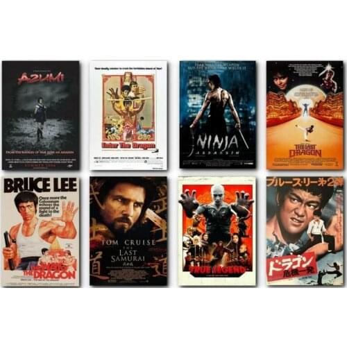 42style Choose Classic Martial Movie Bruce Lee Art Film Print Silk Poster for Your Home Wall Decor 24x36inch