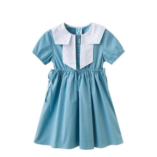 Girls Dress 2021 New Teenage Girl Button Soft Cotton Dresses Children Clothing Dress Kids Dress For Girl 4-14Year