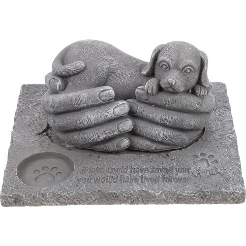 1pc Tombstone Pet Mourning Candleholder Prop Praying Mourning Holding Pet Cat Dog Tombstone Open-Air Candlestick Ornaments