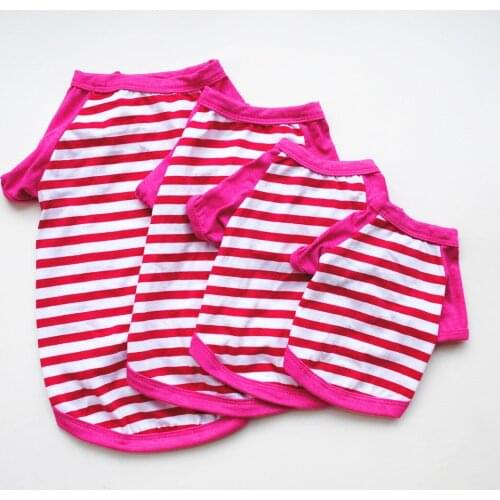 Stripe Dog Vest Pet Clothes For Small Dog Shirt Puppy Dogs Pets Clothing Candy Color Jumpsuit Summer Tshirt
