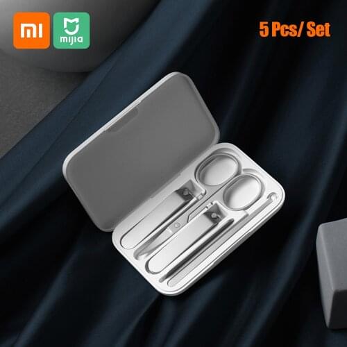 Xiaomi Mijia 5pcs/set Portable Fingernail Toenail Manicure Pedicure Magnetic Absorption Stainless Steel Nail Clipper Tool Set
