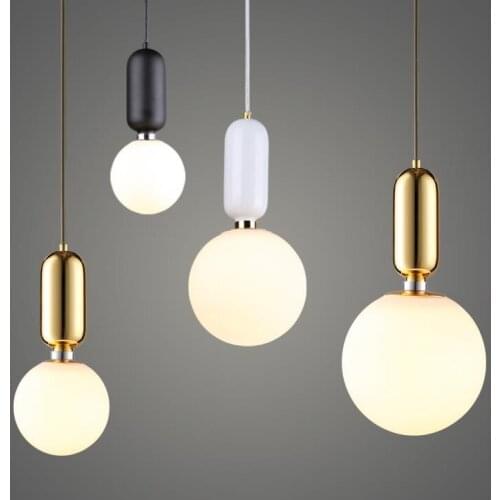 Nordic Simple Bedroom Modern Glass Pendent Lamps Bedside glass Lamp Home Decoration pendent Lights E27 Lampholder Lighting