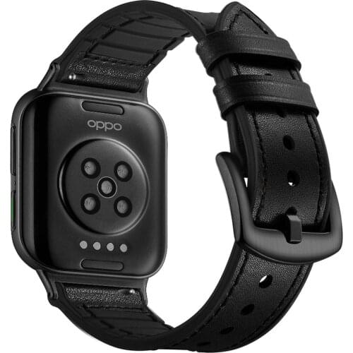 High quality Genuine Leather silicone Strap for OPPO watch band 46mm band replacement WristBand metal buckle belt accessories