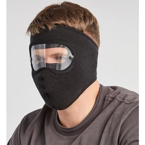 Warm Masked Hat Unisex Men Women Face Mask Suede Riding windproof high Definition GOGGLES ANTI FOG Mask Ski Hat Caps